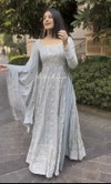 Krishi Heavy Faux Georgette Embroidery Readymade Suits Wholesale Market In Surat
